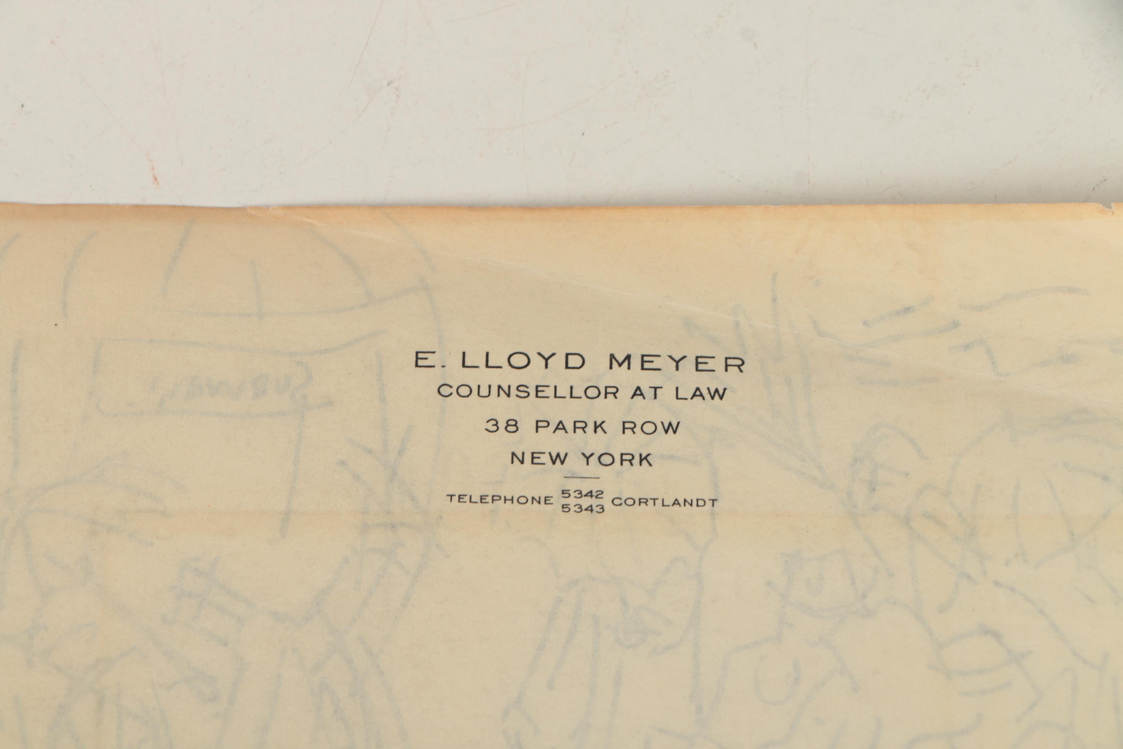 Collection of Ink and Graphite Drawings Featuring Henry C. Meyer
