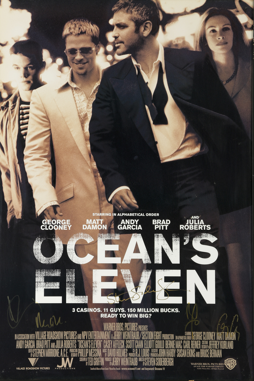 "Ocean's Eleven" Poster Autographed by Cast