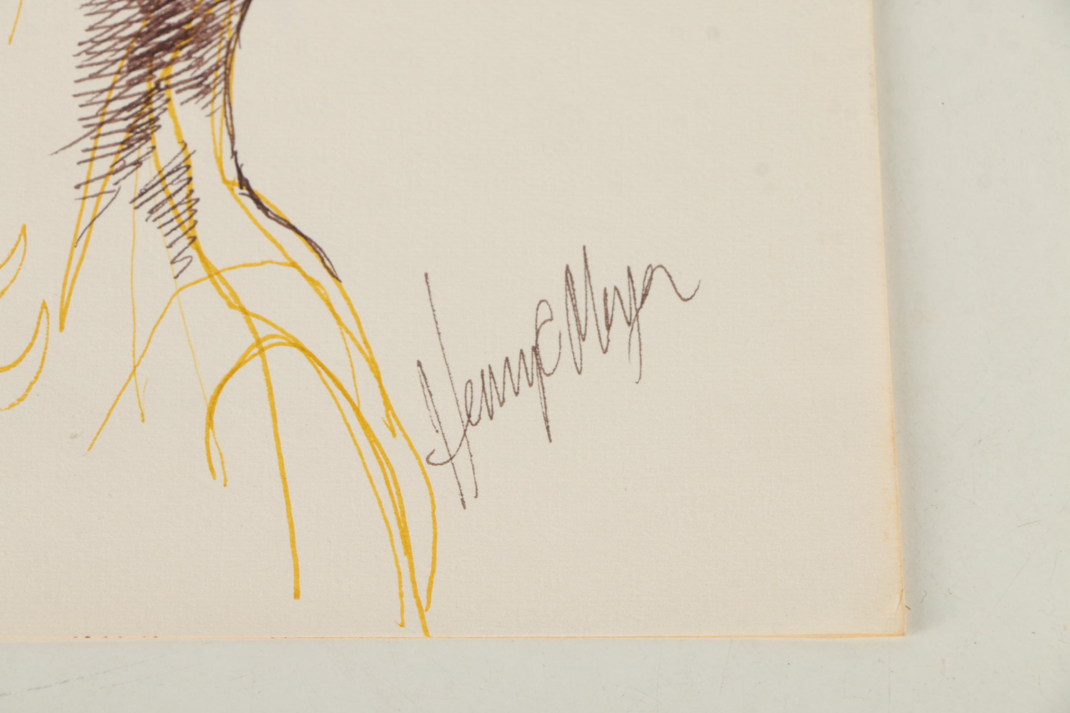 Henry C. Meyer 1960s Ink Sketches on Paper of Christ on the Cross