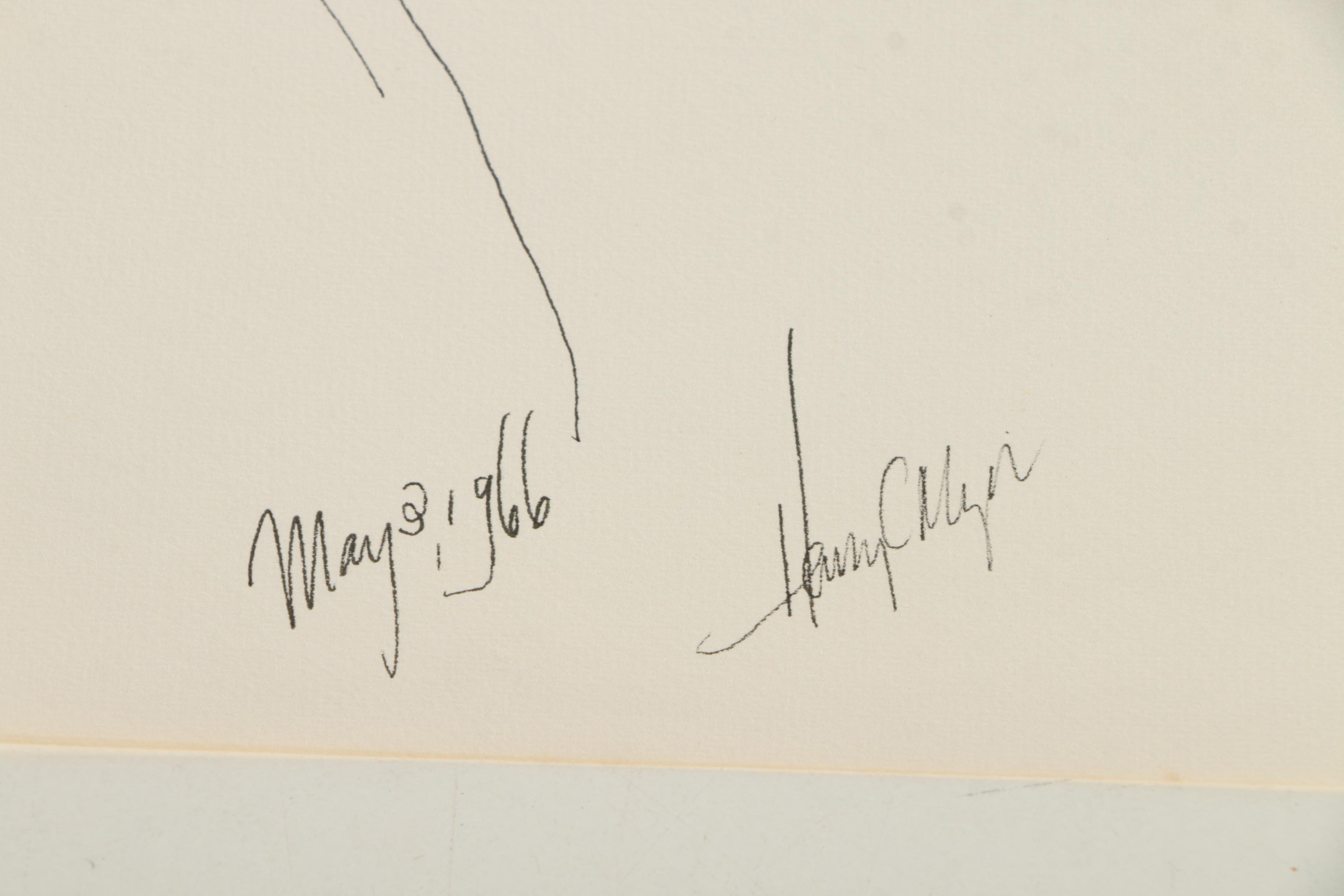 Henry C. Meyer 1960s Ink Sketches on Paper of Christ on the Cross