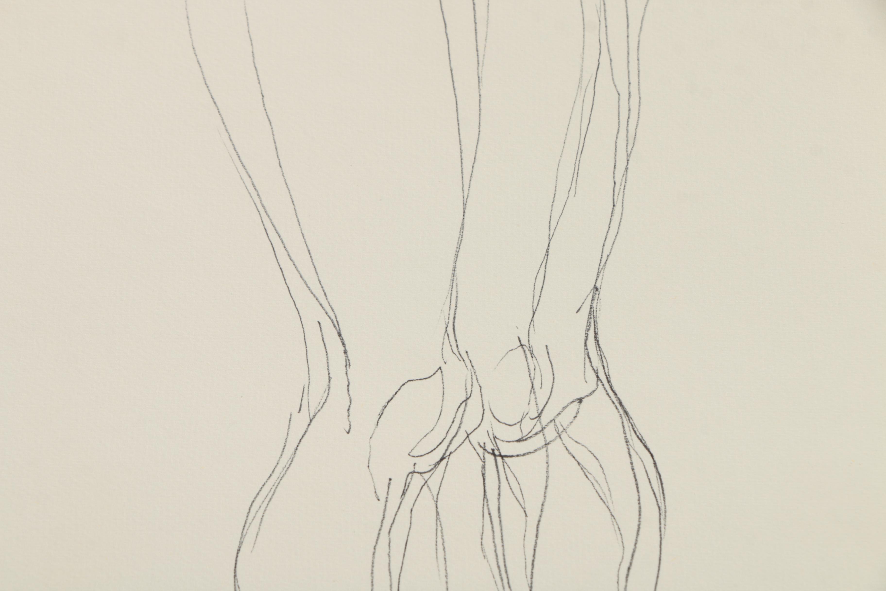 Henry C. Meyer 1960s Ink Sketches on Paper of Christ on the Cross