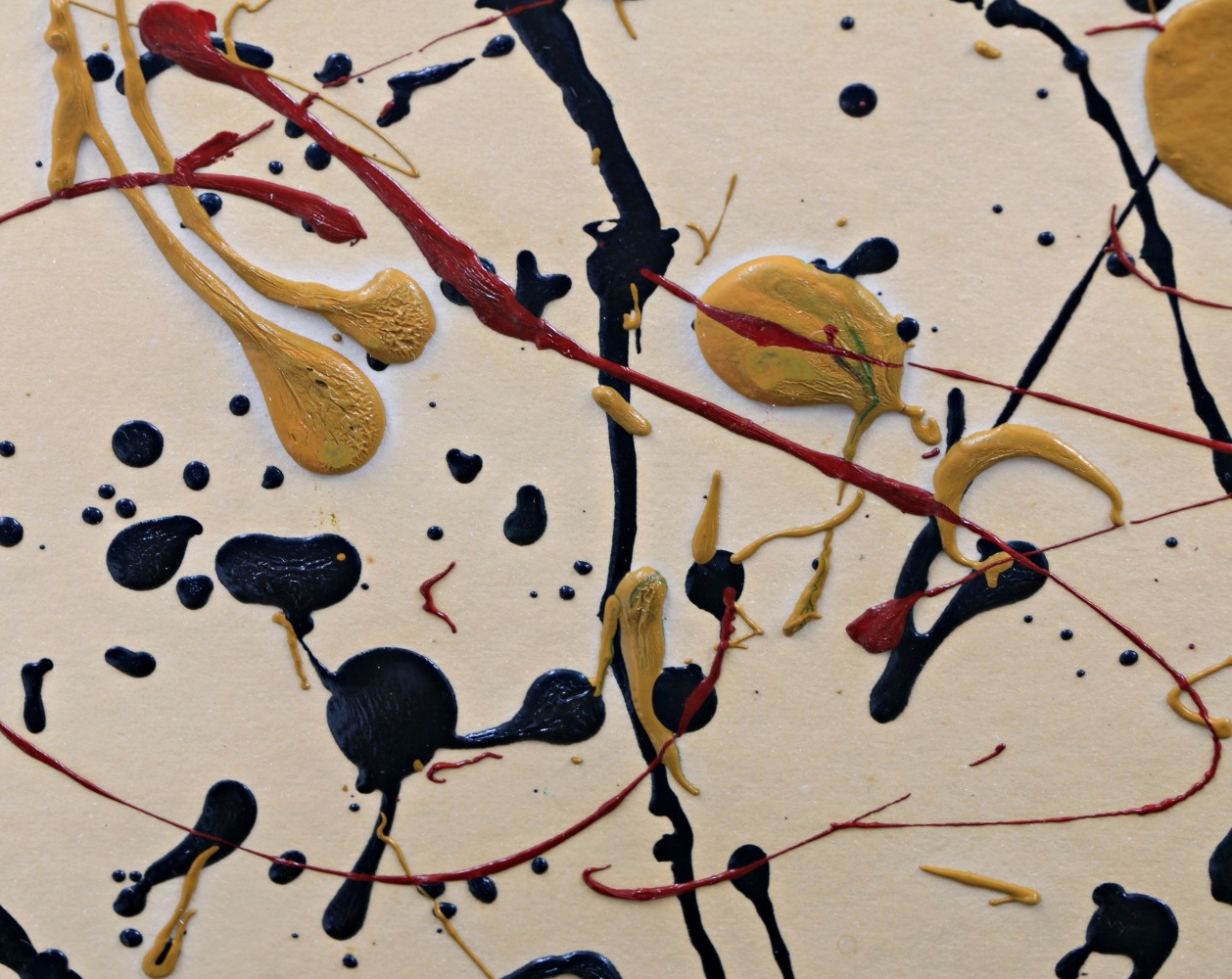 In the Manner of Jackson Pollock Oil and Enamel Painting on Paper