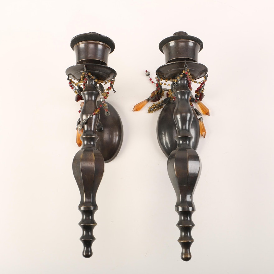 Bombay Ornate Brown Metal Wall Sconces