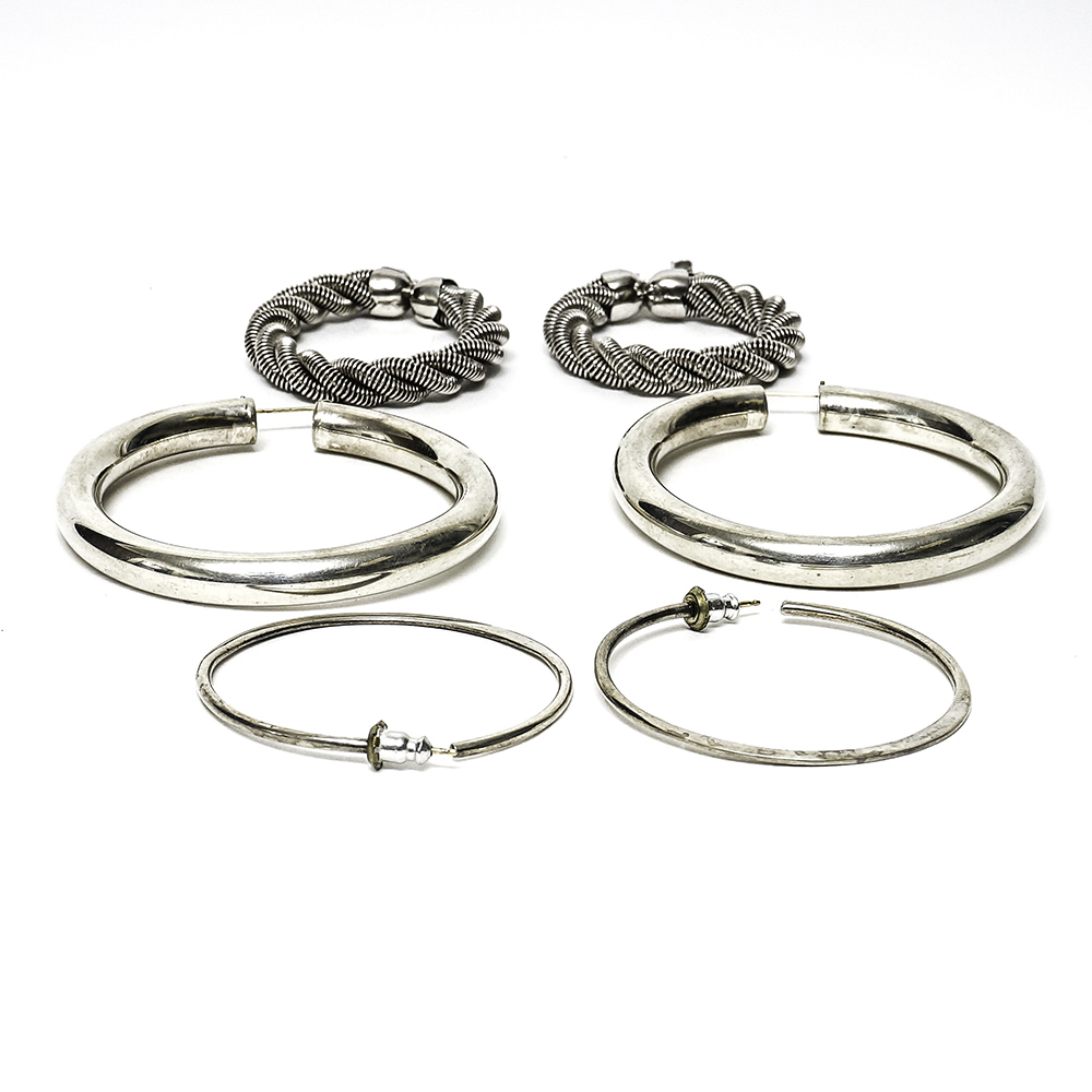 Assortment of Sterling Silver Hoop Earrings