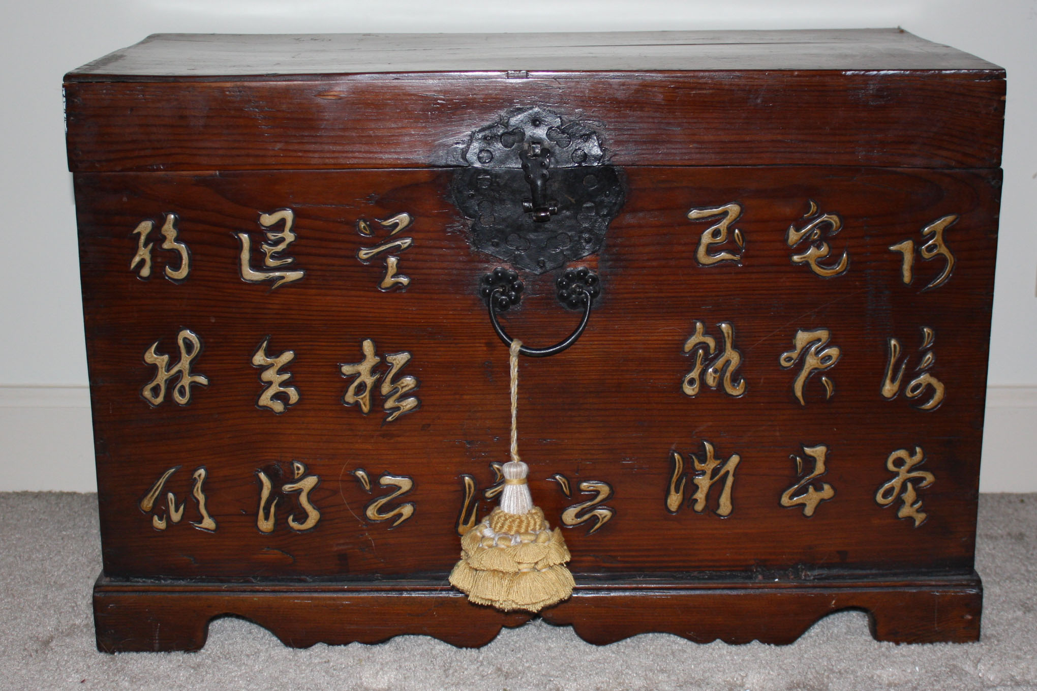 Antique Japanese Carved Pine Trunk