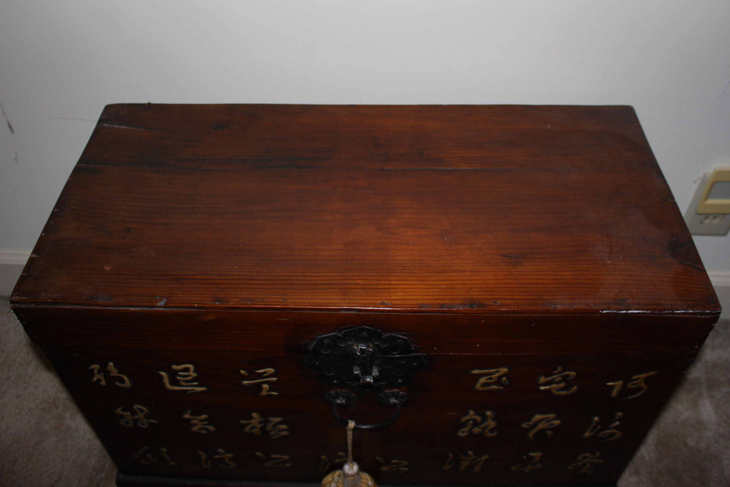 Antique Japanese Carved Pine Trunk