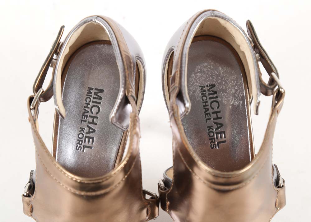 MICHAEL by Michael Kors Leather Open-Toe Heels