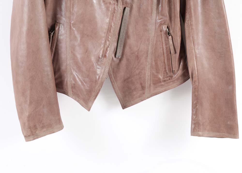 Elie Tahari Distressed Leather Jacket