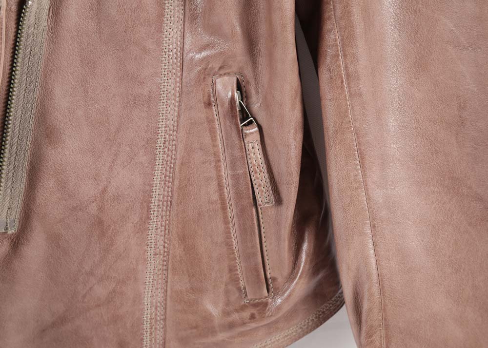 Elie Tahari Distressed Leather Jacket