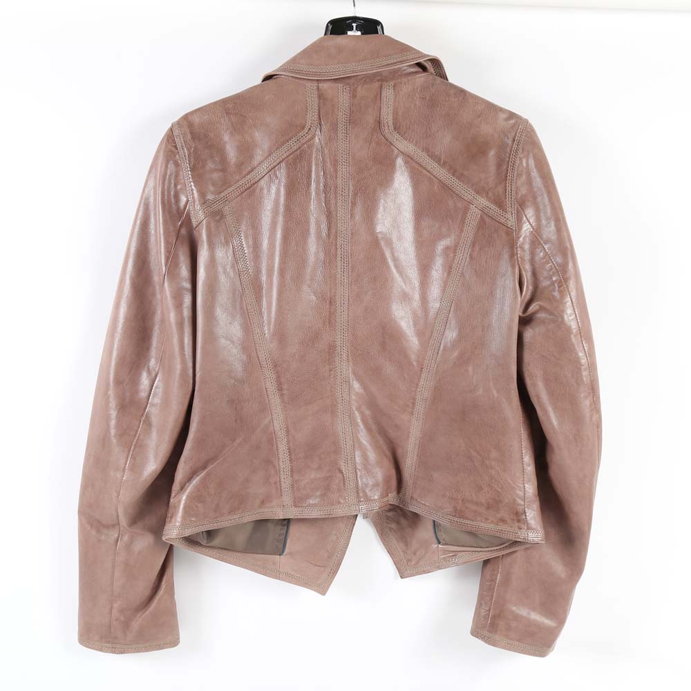 Elie Tahari Distressed Leather Jacket