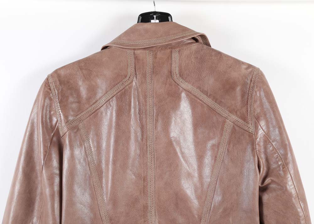 Elie Tahari Distressed Leather Jacket