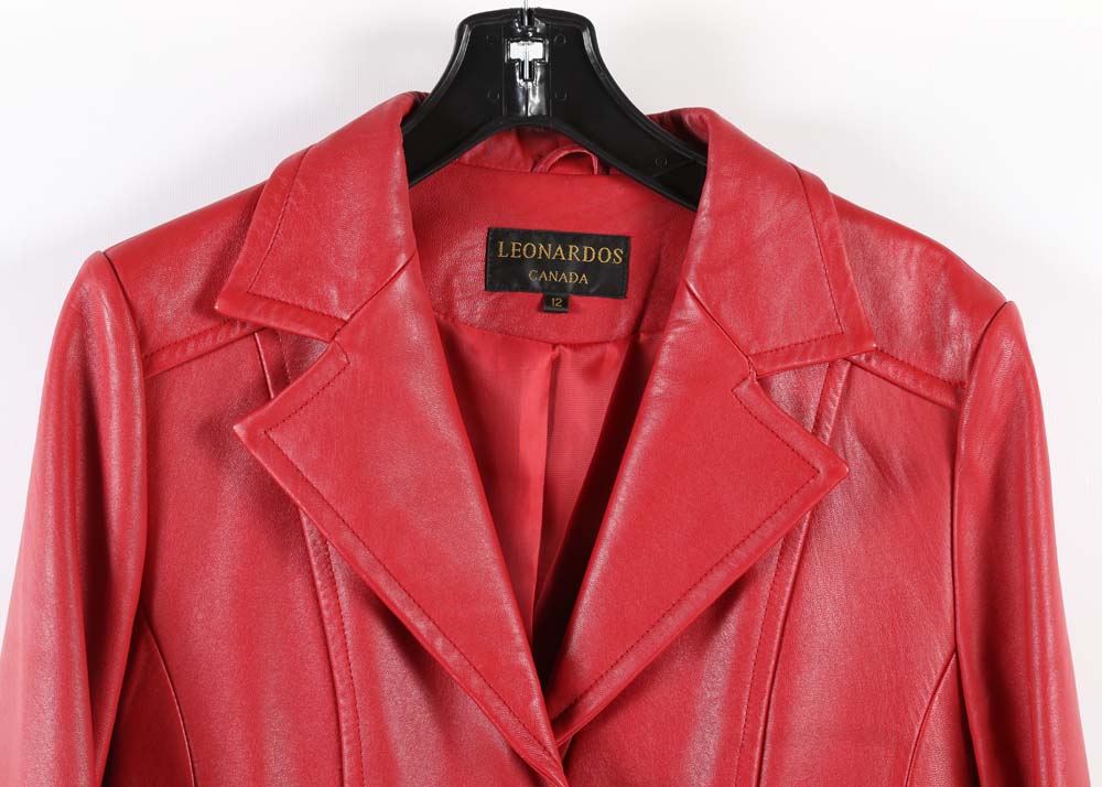 Leonardos of Canada Red Leather Jacket