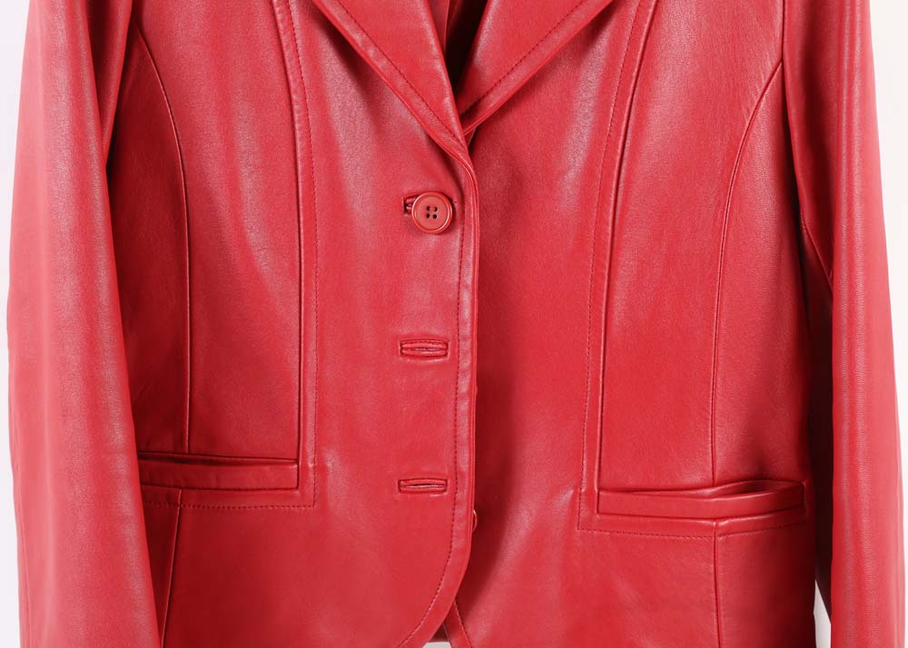 Leonardos of Canada Red Leather Jacket
