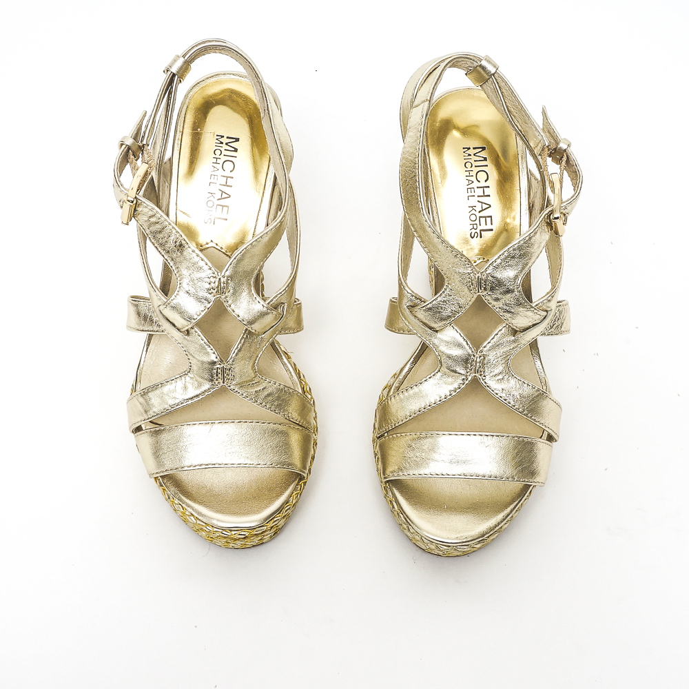 Michale Kors Golden Wedge Sandals