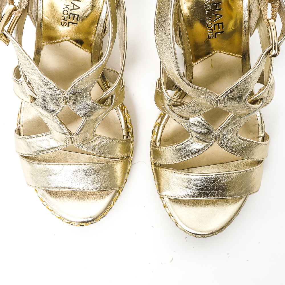 Michale Kors Golden Wedge Sandals
