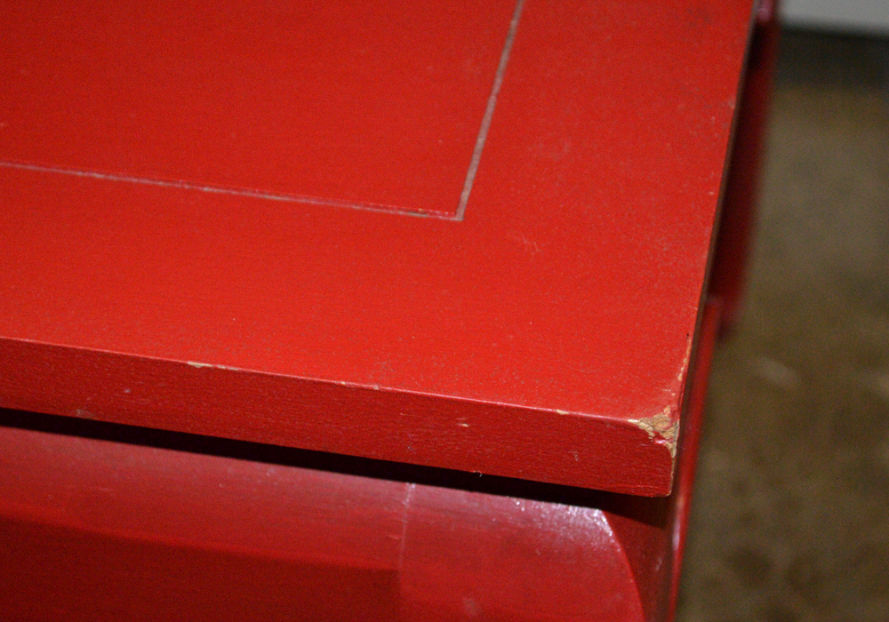 Chinese Inspired Red End Table