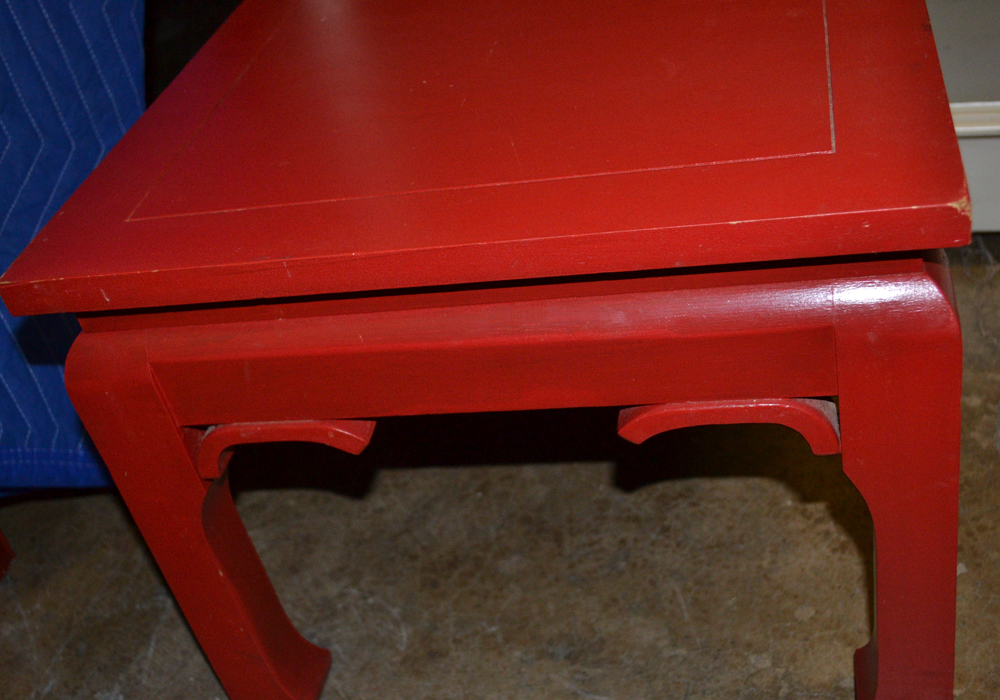 Chinese Inspired Red End Table