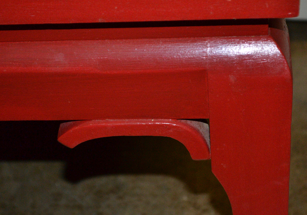 Chinese Inspired Red End Table