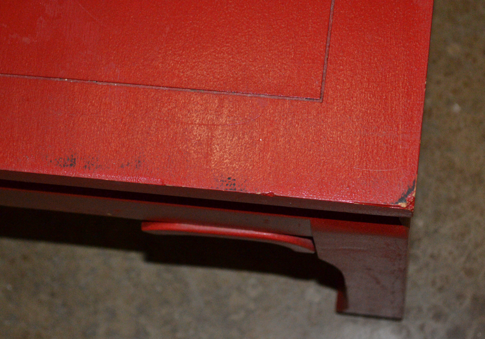 Chinese Inspired Red End Table