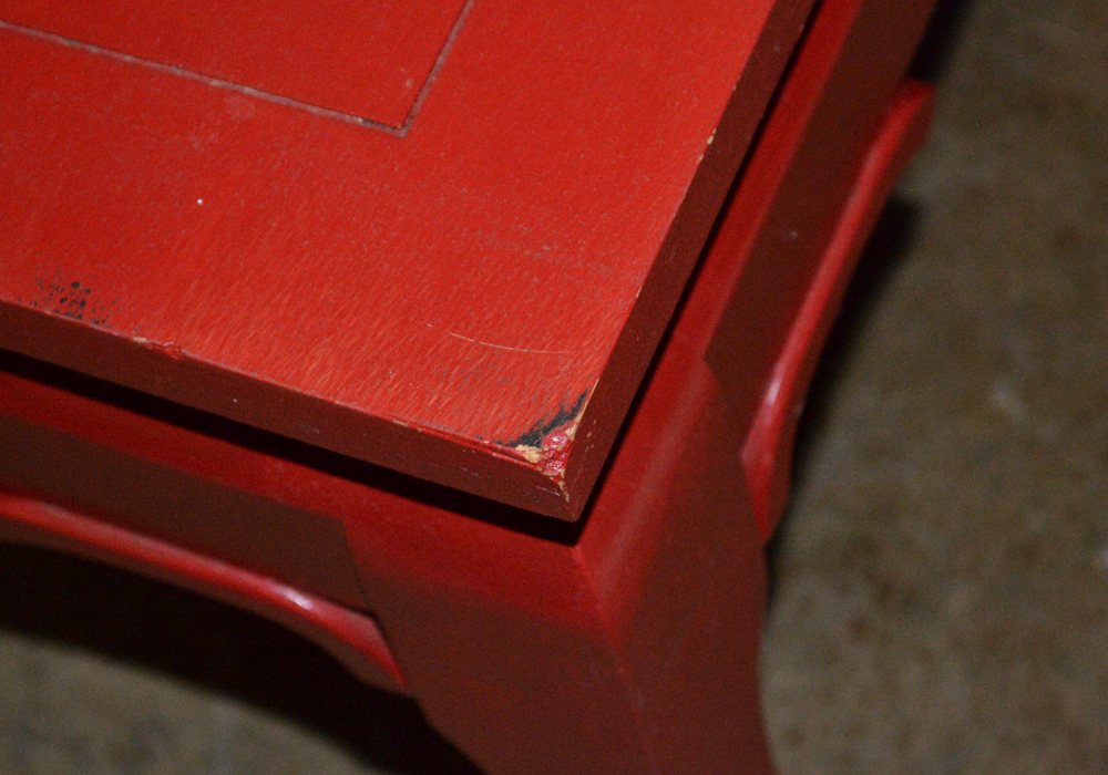 Chinese Inspired Red End Table