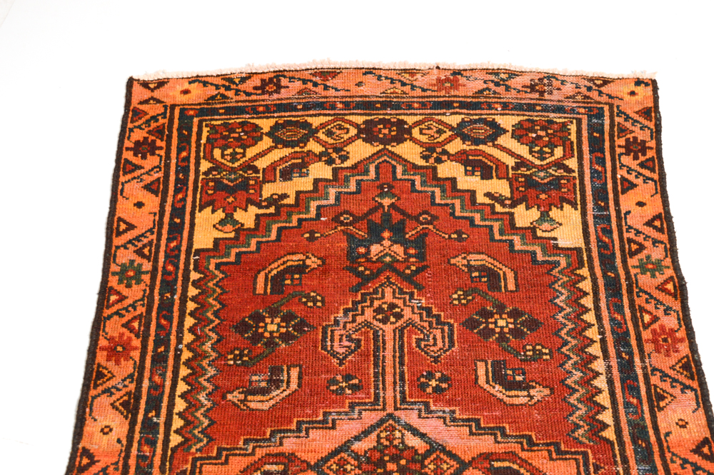 Hand-Knotted Persian Heriz Accent Rug