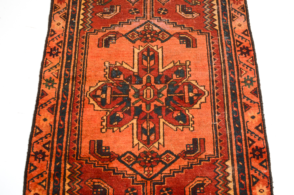 Hand-Knotted Persian Heriz Accent Rug
