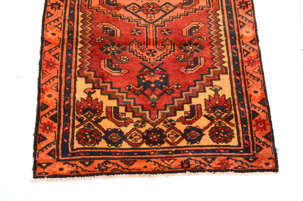 Hand-Knotted Persian Heriz Accent Rug