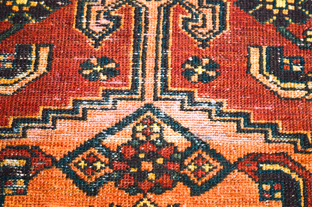 Hand-Knotted Persian Heriz Accent Rug