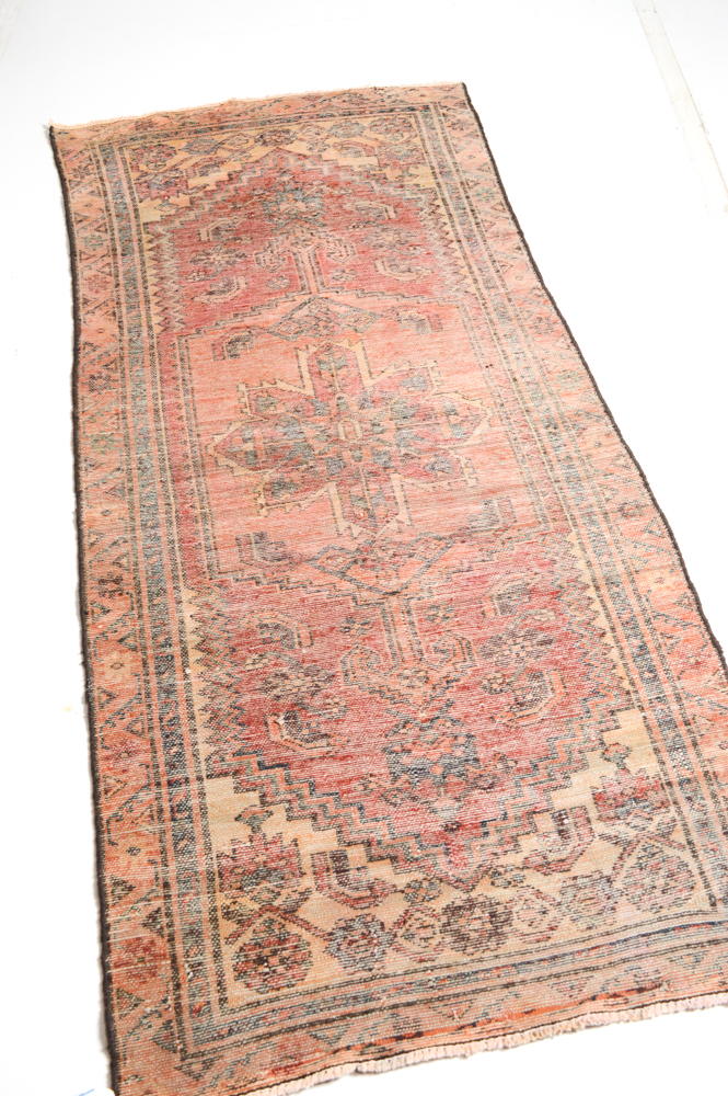 Hand-Knotted Persian Heriz Accent Rug