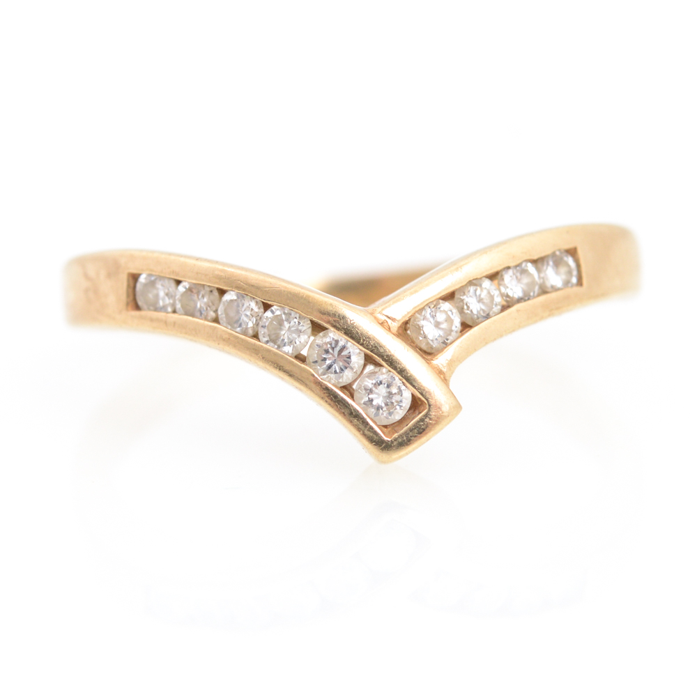 14K Yellow Gold  Diamond Ring