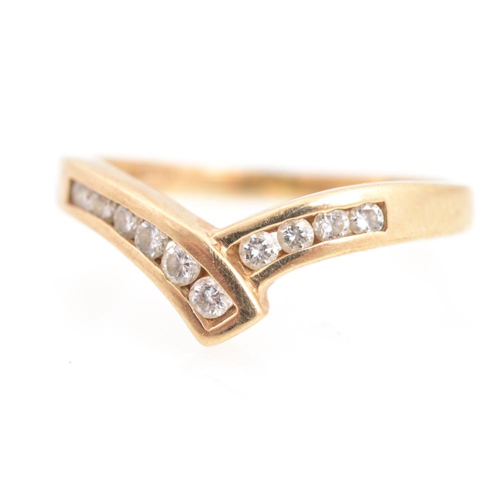 14K Yellow Gold  Diamond Ring