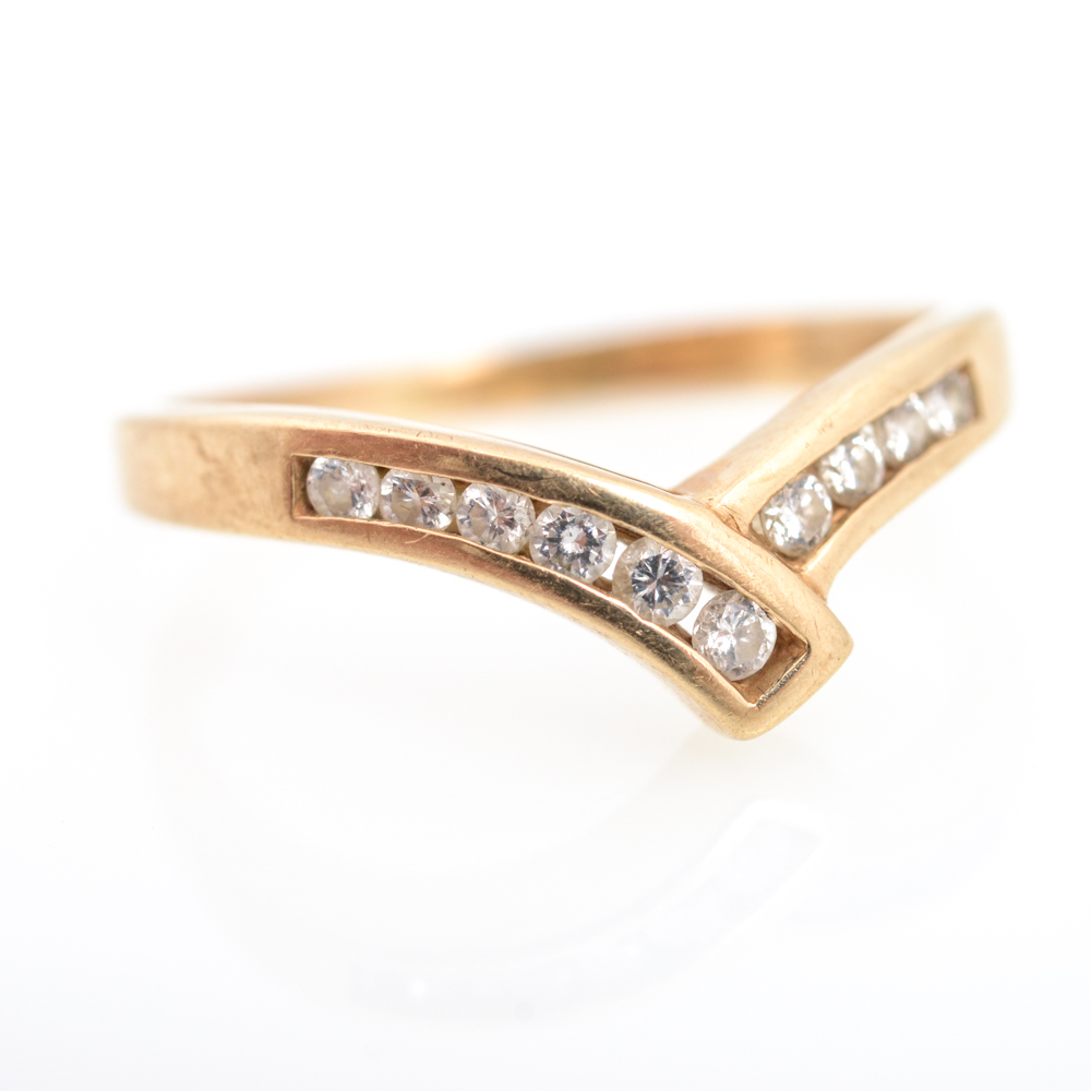 14K Yellow Gold  Diamond Ring