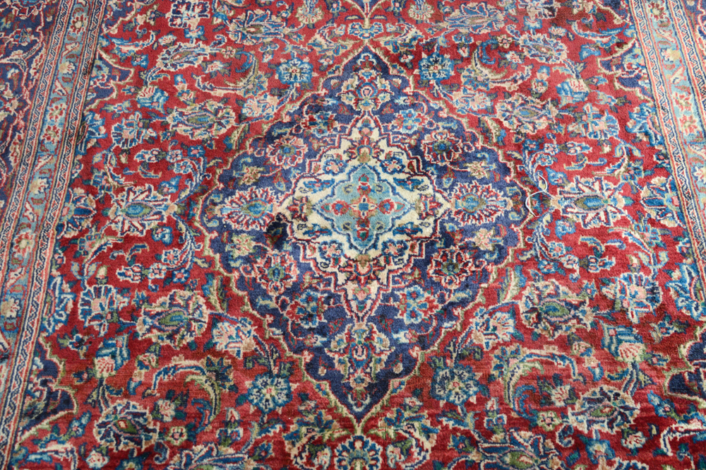Hand-Knotted Persian Kashan Room Size Rug