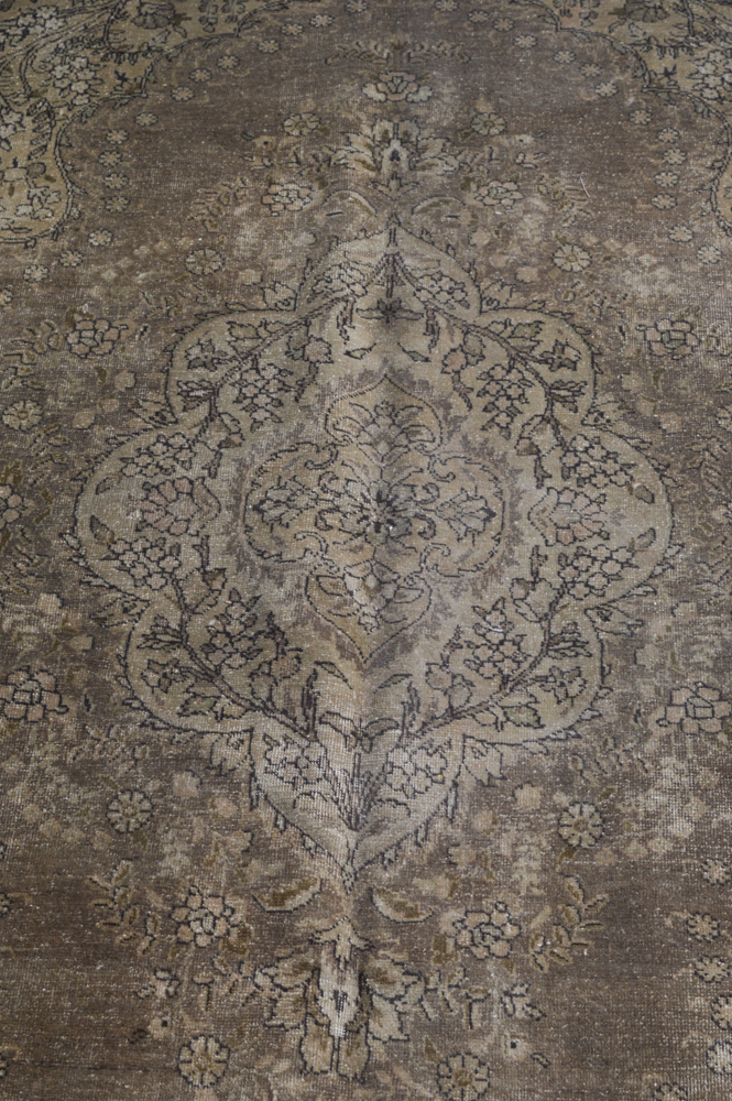 Semi-Antique Hand-Knotted Persian Tabriz Area Rug