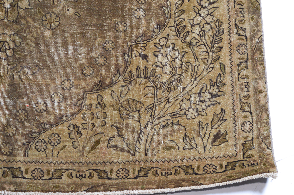 Semi-Antique Hand-Knotted Persian Tabriz Area Rug