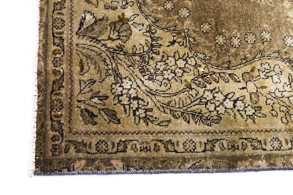 Semi-Antique Hand-Knotted Persian Tabriz Area Rug