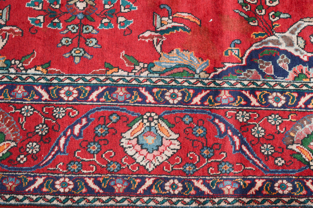 Hand-Knotted Persian Mashhad Room Size Rug