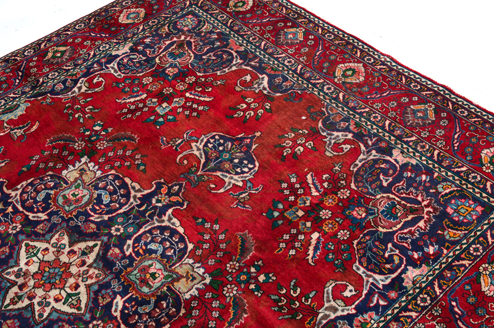 Hand-Knotted Persian Mashhad Room Size Rug