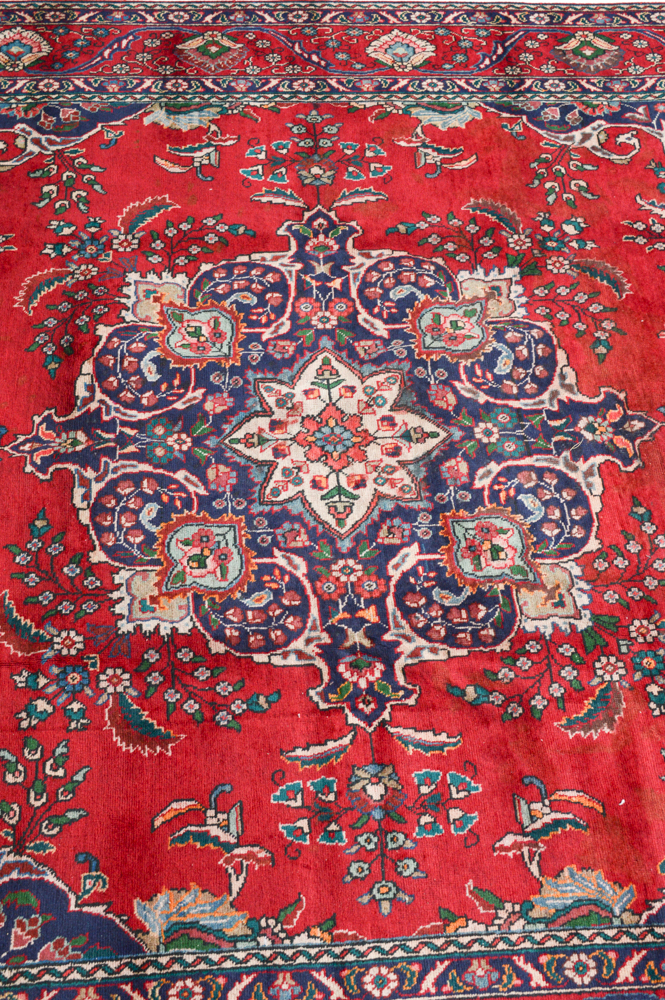 Hand-Knotted Persian Mashhad Room Size Rug