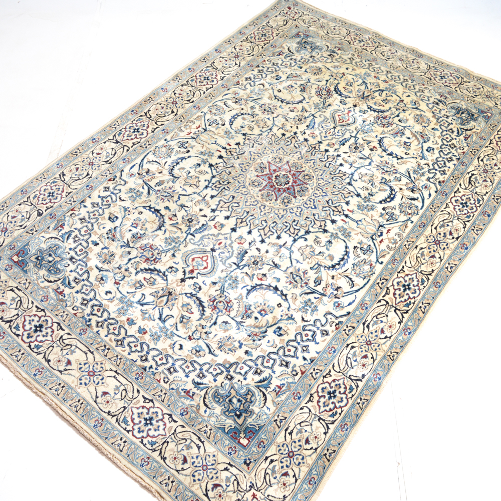 Hand-Knotted Persian Nain Room Size Rug