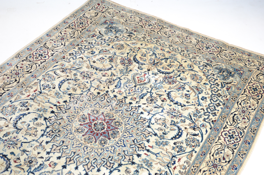 Hand-Knotted Persian Nain Room Size Rug