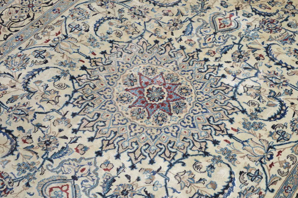 Hand-Knotted Persian Nain Room Size Rug