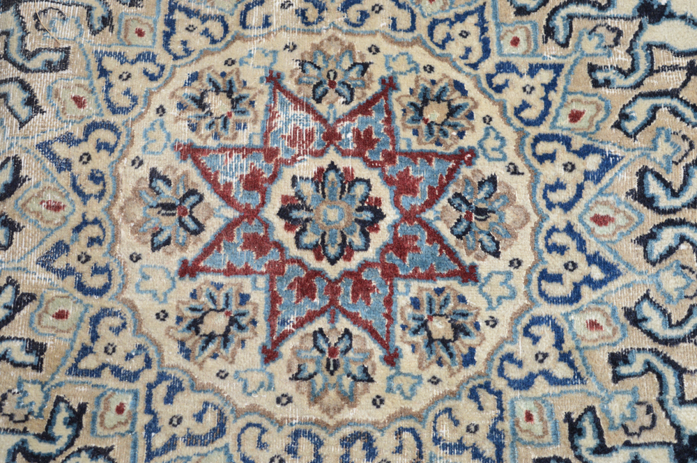 Hand-Knotted Persian Nain Room Size Rug