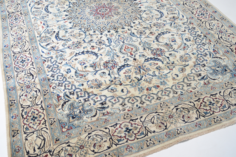 Hand-Knotted Persian Nain Room Size Rug