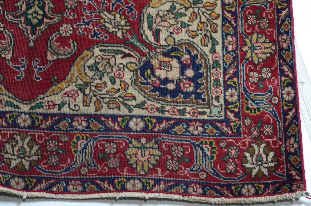 Vintage Hand-Knotted Persian Tabriz Area Rug