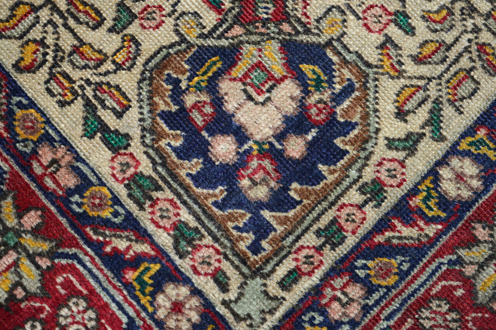 Vintage Hand-Knotted Persian Tabriz Area Rug