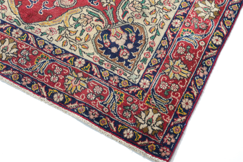 Vintage Hand-Knotted Persian Tabriz Area Rug