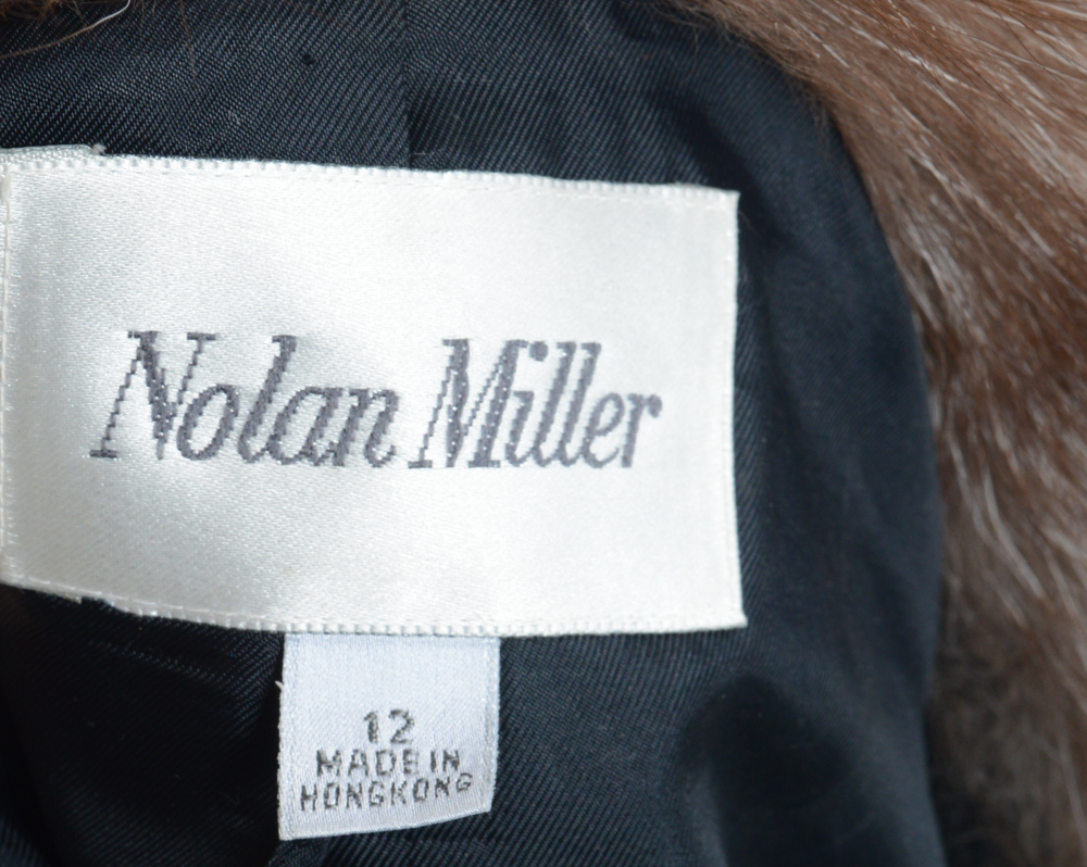 Nolan Miller Wool Dress Suit Trimmed in Fox Fur