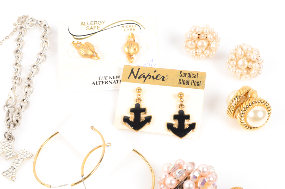 Gold Tone and Imitation Pearl Jewelry Collection