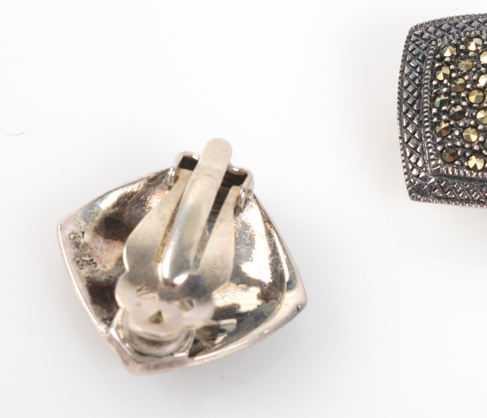 Sterling Silver Marcasite Bracelets and Earrings